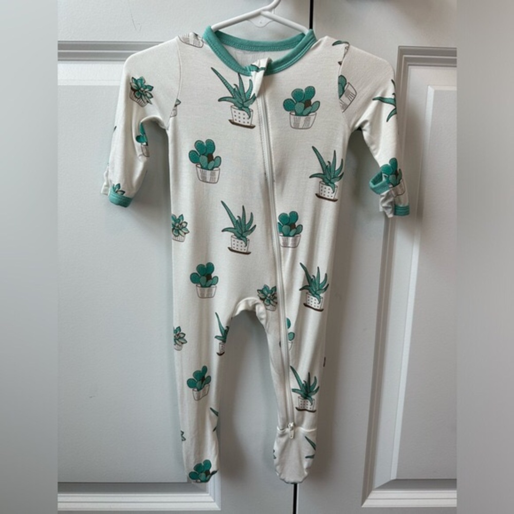 Succulent Print Kids Footie Pajamas